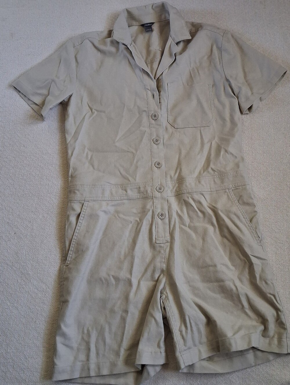 eddie bauer ♡ hemplify utility romper small neutral jumper safari minimal outdoo